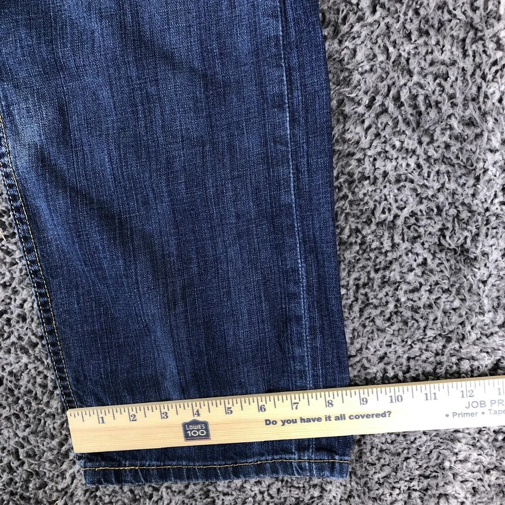 Levis 505 Jeans Mens 38x34 Blue Regular Fit Straight Leg Denim Med Wash Casual